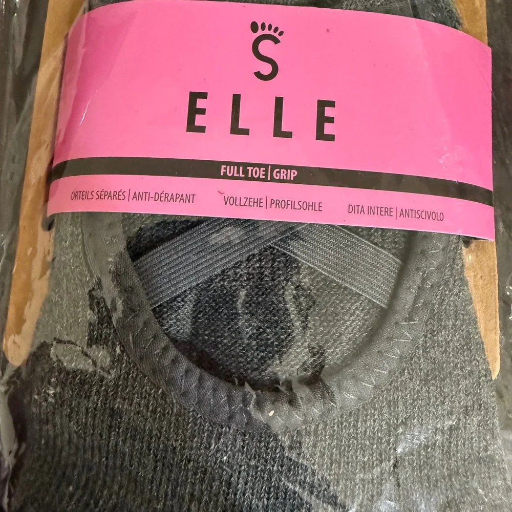 ToeSox Elle‎ Grip Socks Women Medium Gray Full Toe Yoga Pilates Barre New